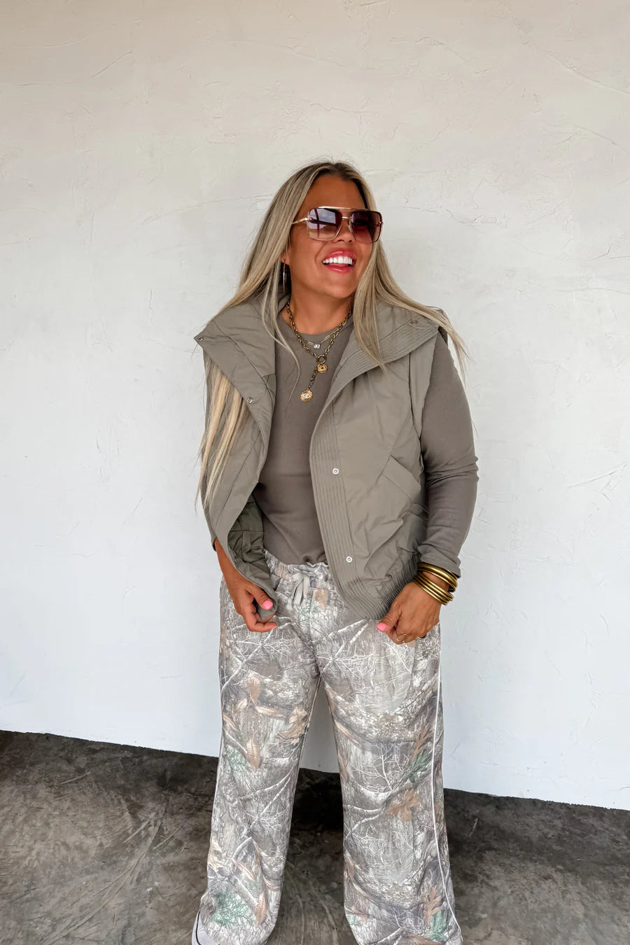Dusty Olive Harlow Puffer Vest