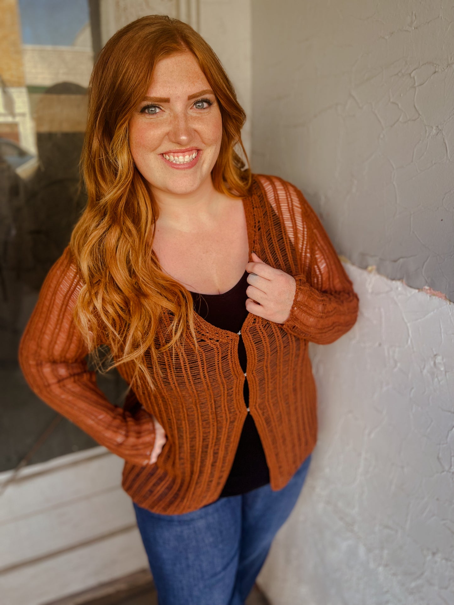 Copper Hook & Eye Closure Cardigan