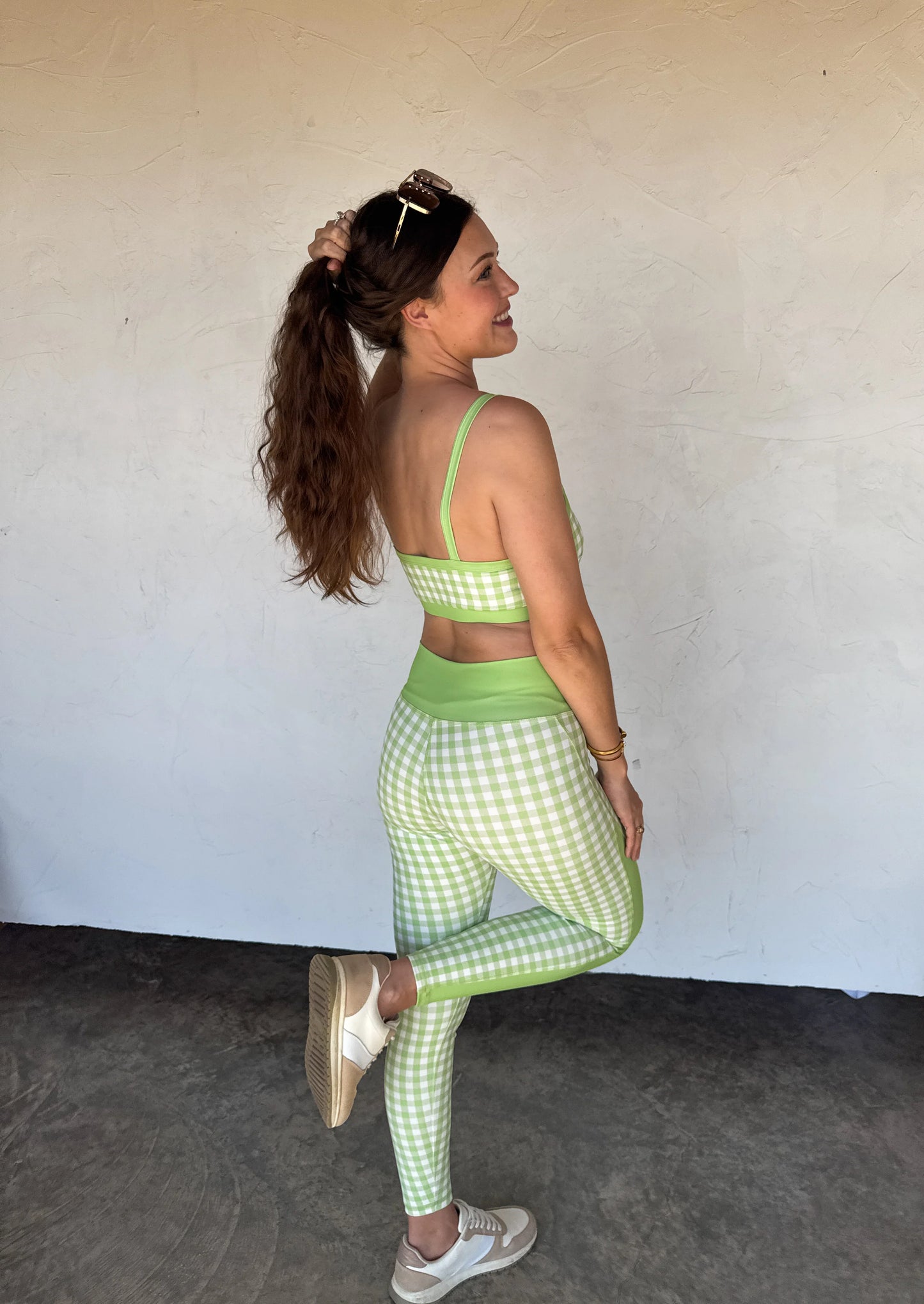 Green Gingham On the Go Leggings [[PRE-ORDER]]