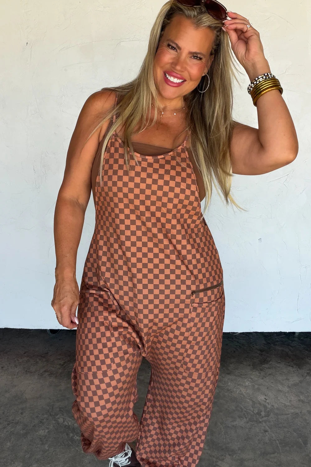 Checker Terry Romper