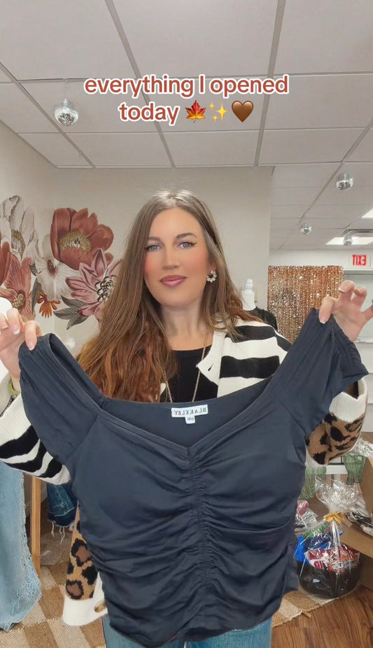 Charcoal Cap Sleeve Top