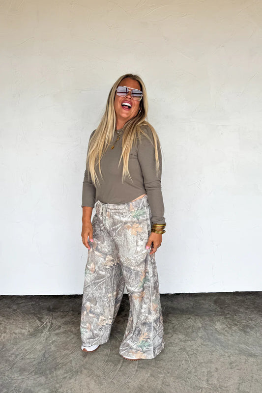 Drift Away Camo Wide Leg Jogger [[PRE-ORDER]]