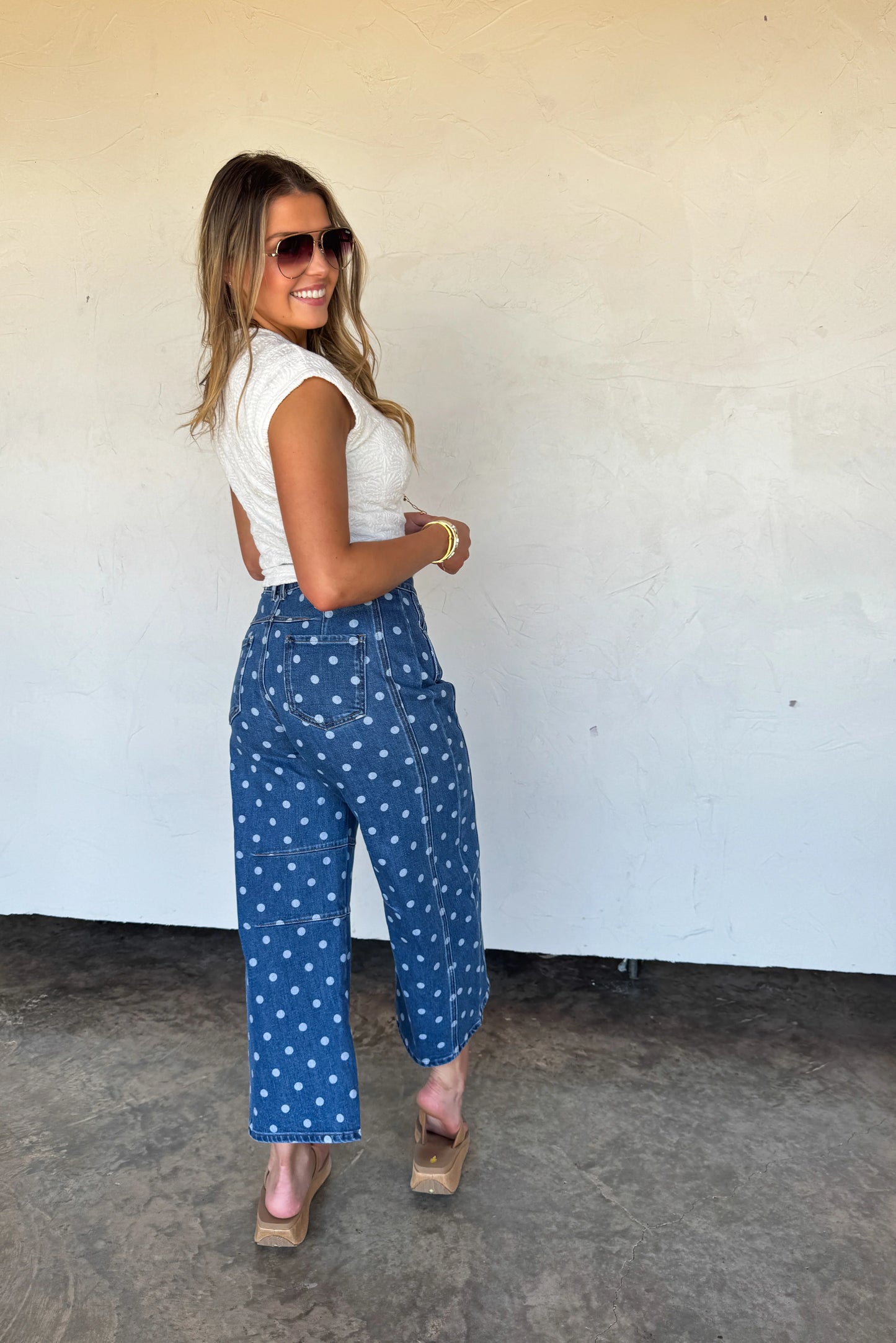Darling Dot Barrel Jeans [[ETA Early August]]