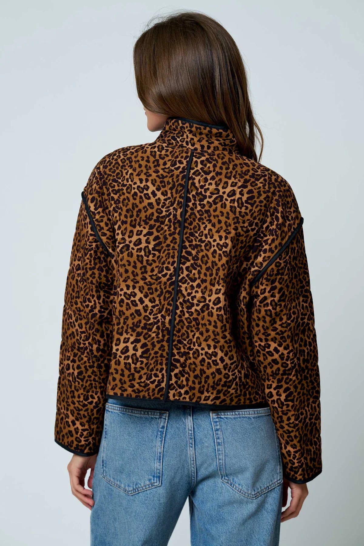 Leopard Snap Button Jacket