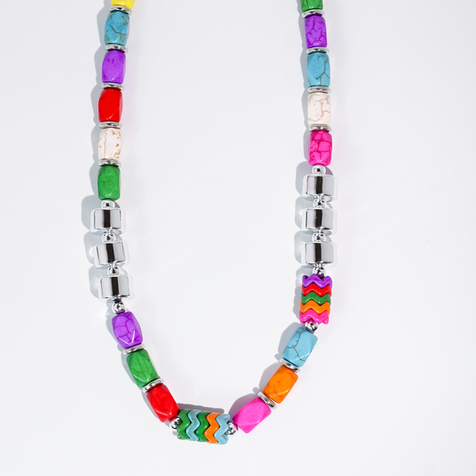 Color Party Silver Necklace