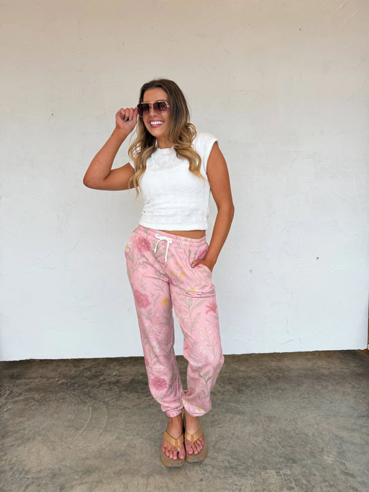 Pink Floral Lila Joggers [[PRE-ORDER]]
