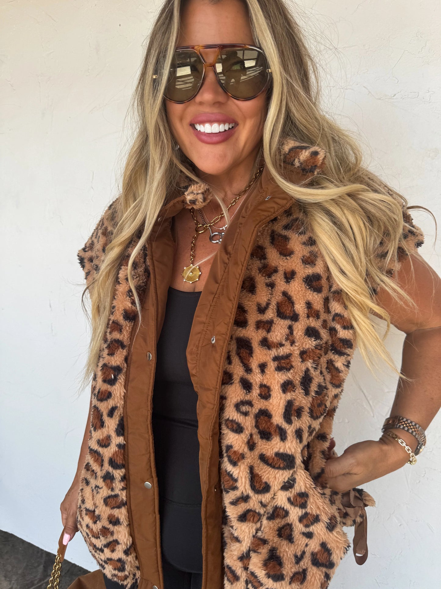 Cheetah Linden Sherpa Vest [[PRE-ORDER]]