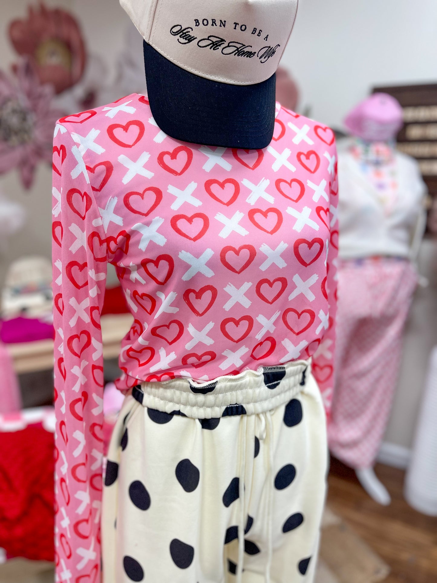 XO Valentine Mesh Top