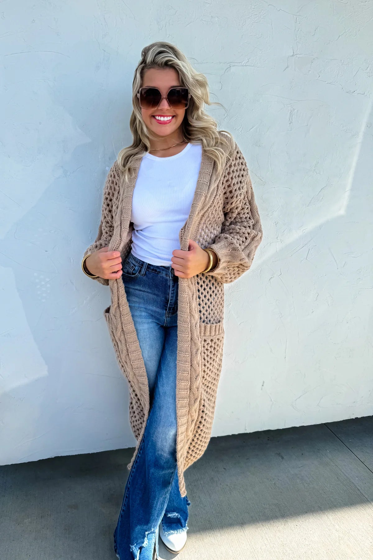 Mocha Chunky Knit Cardigan