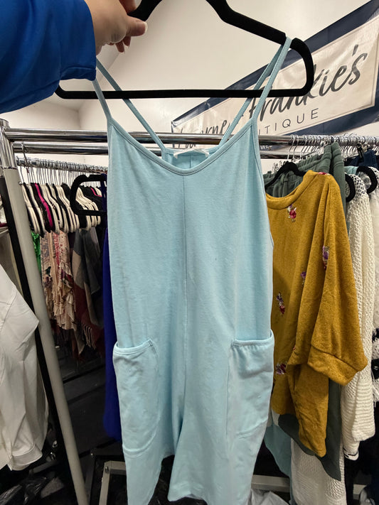 Baby Blue Lycra Romper - M & L