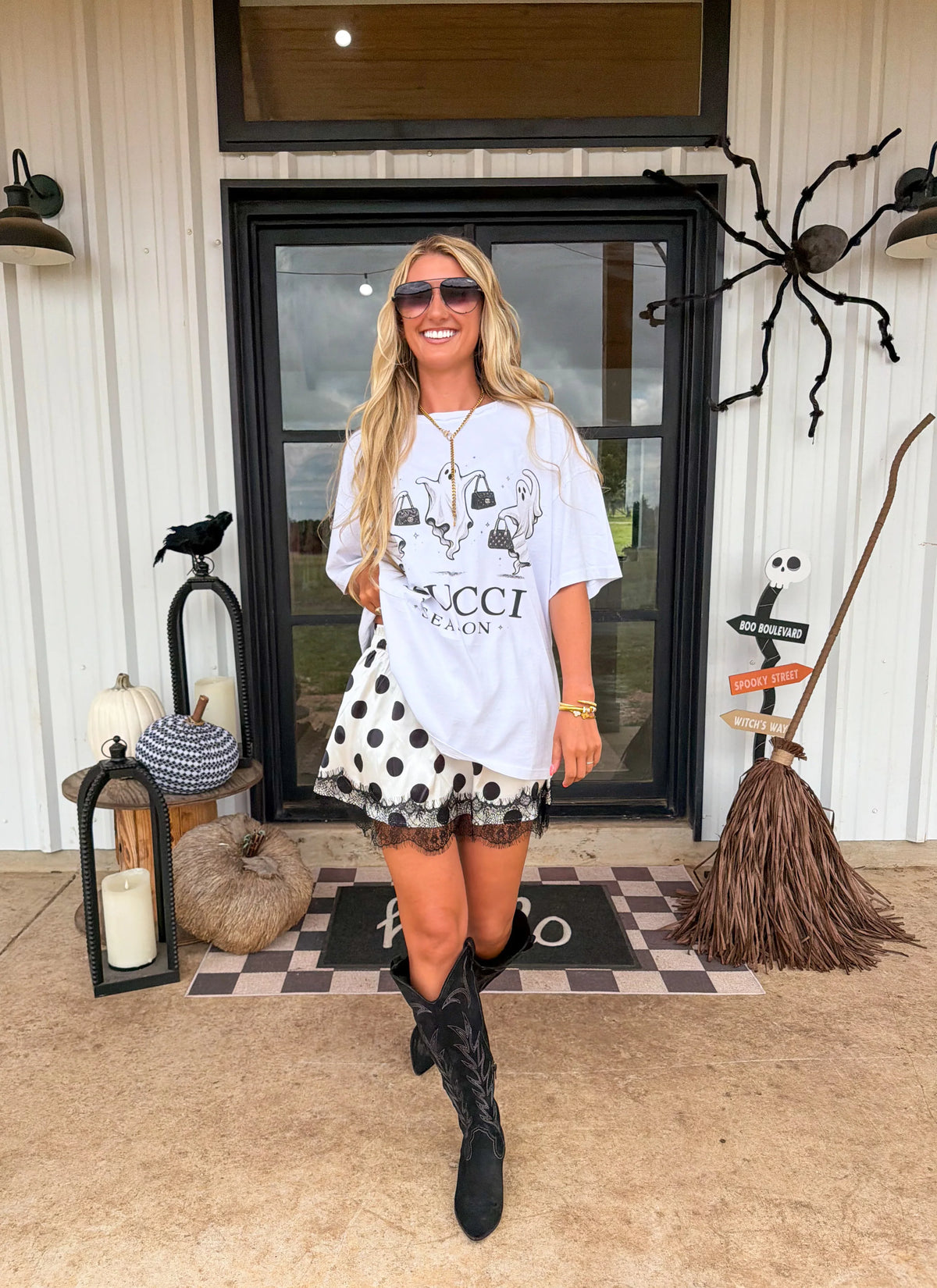 Cosmic Charm Lace Skirt in White