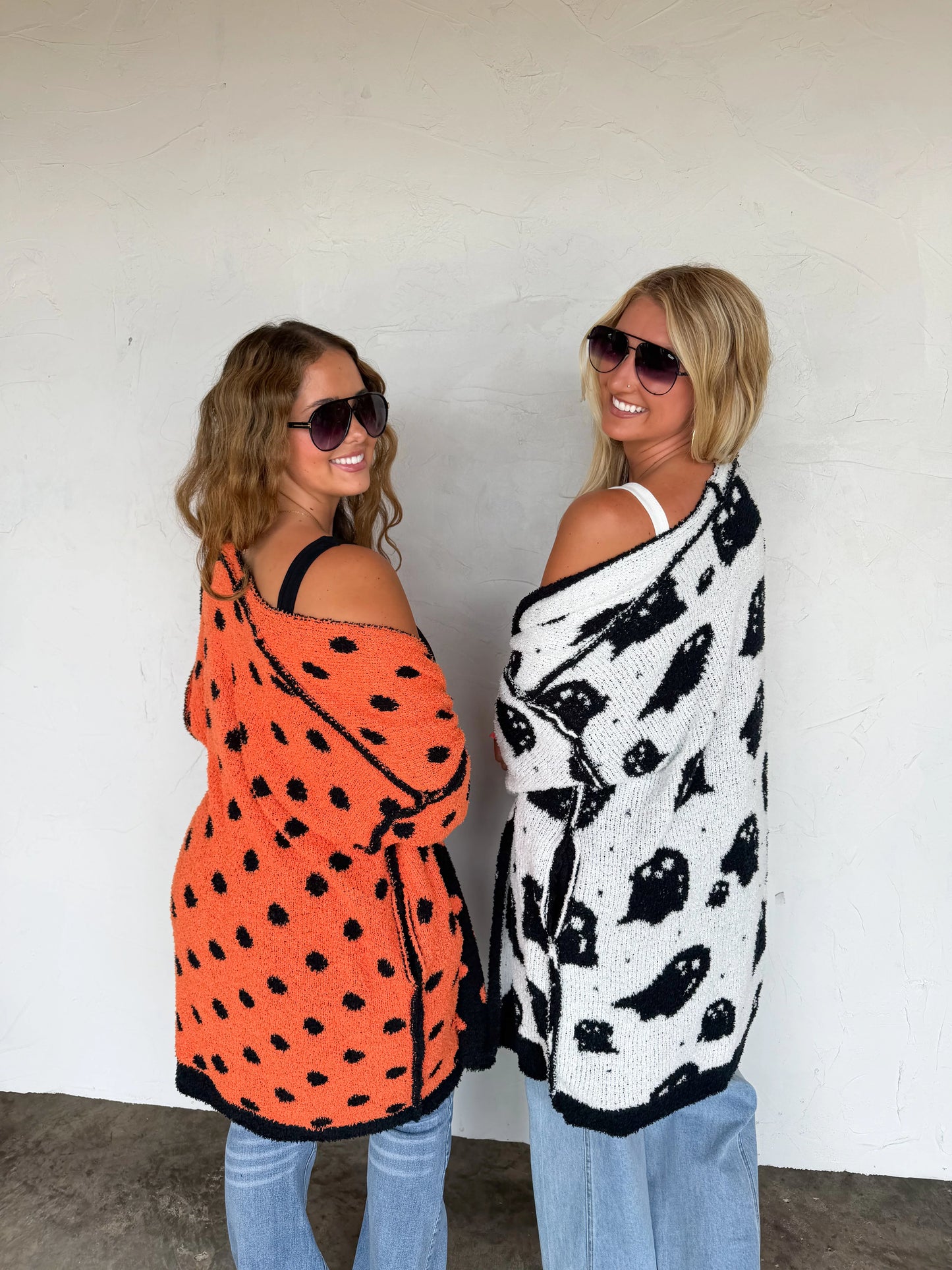 2nd cut** Boo Crew Reversible Cardigan in Ghost