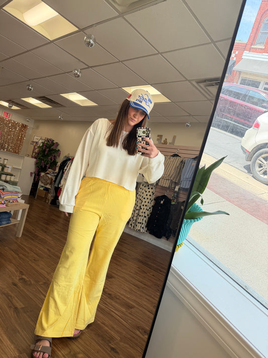 Pineapple High Waist Flare Pants