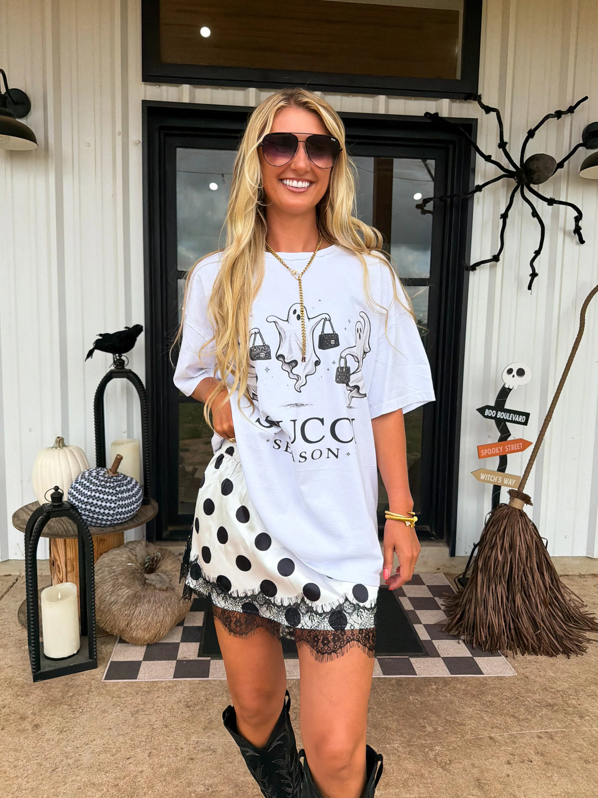 Cosmic Charm Lace Skirt in White