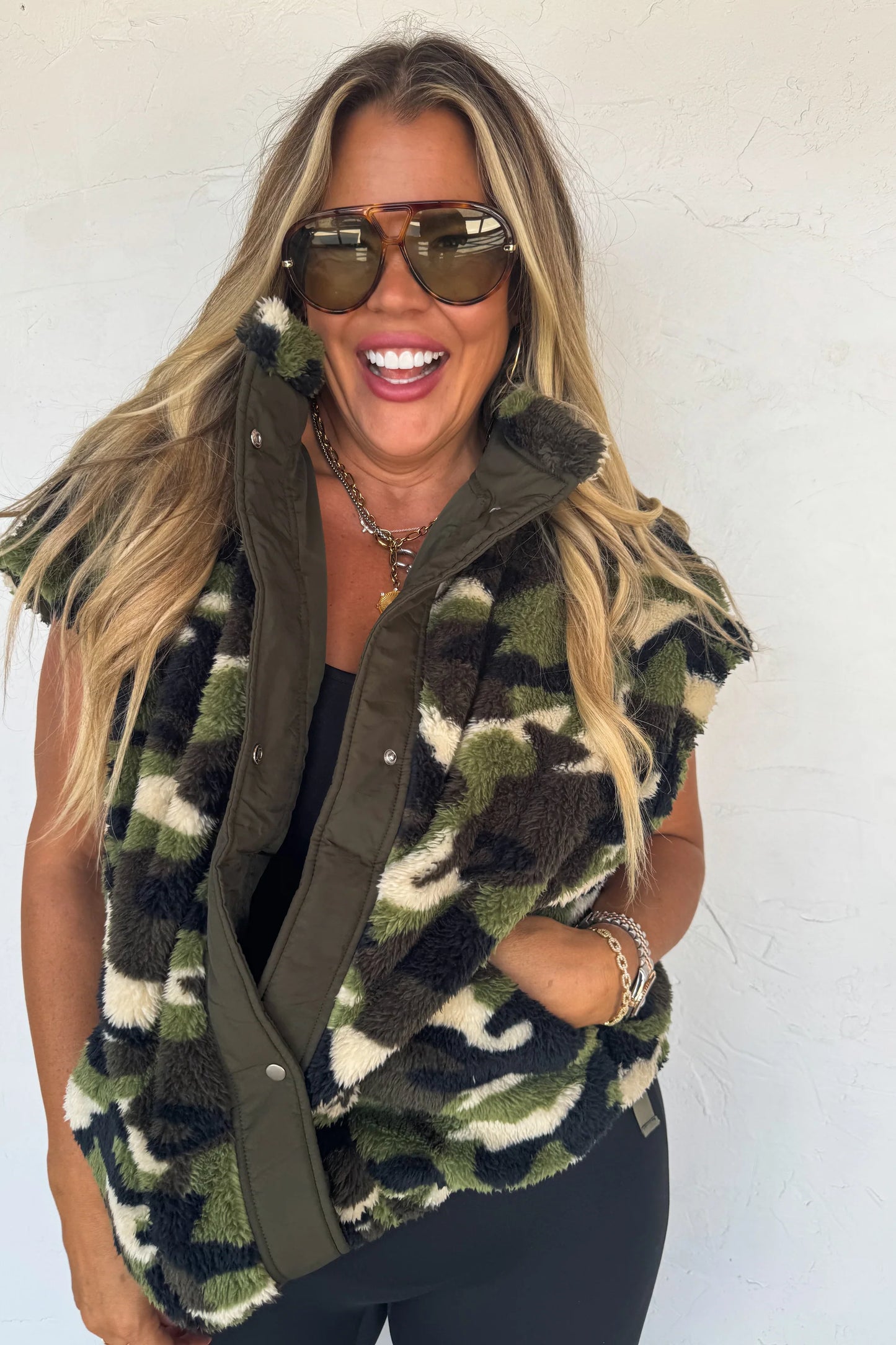 Camo Linden Sherpa Vest [[PRE-ORDER]]