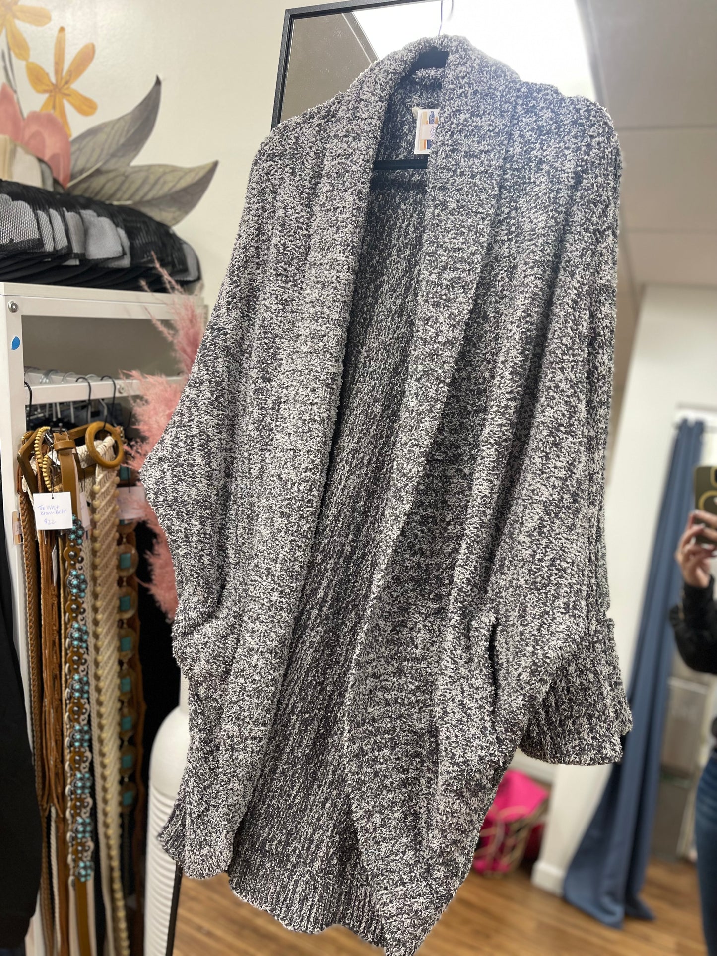 Charcoal Cozy Sweater Cardigan (Plus Size)