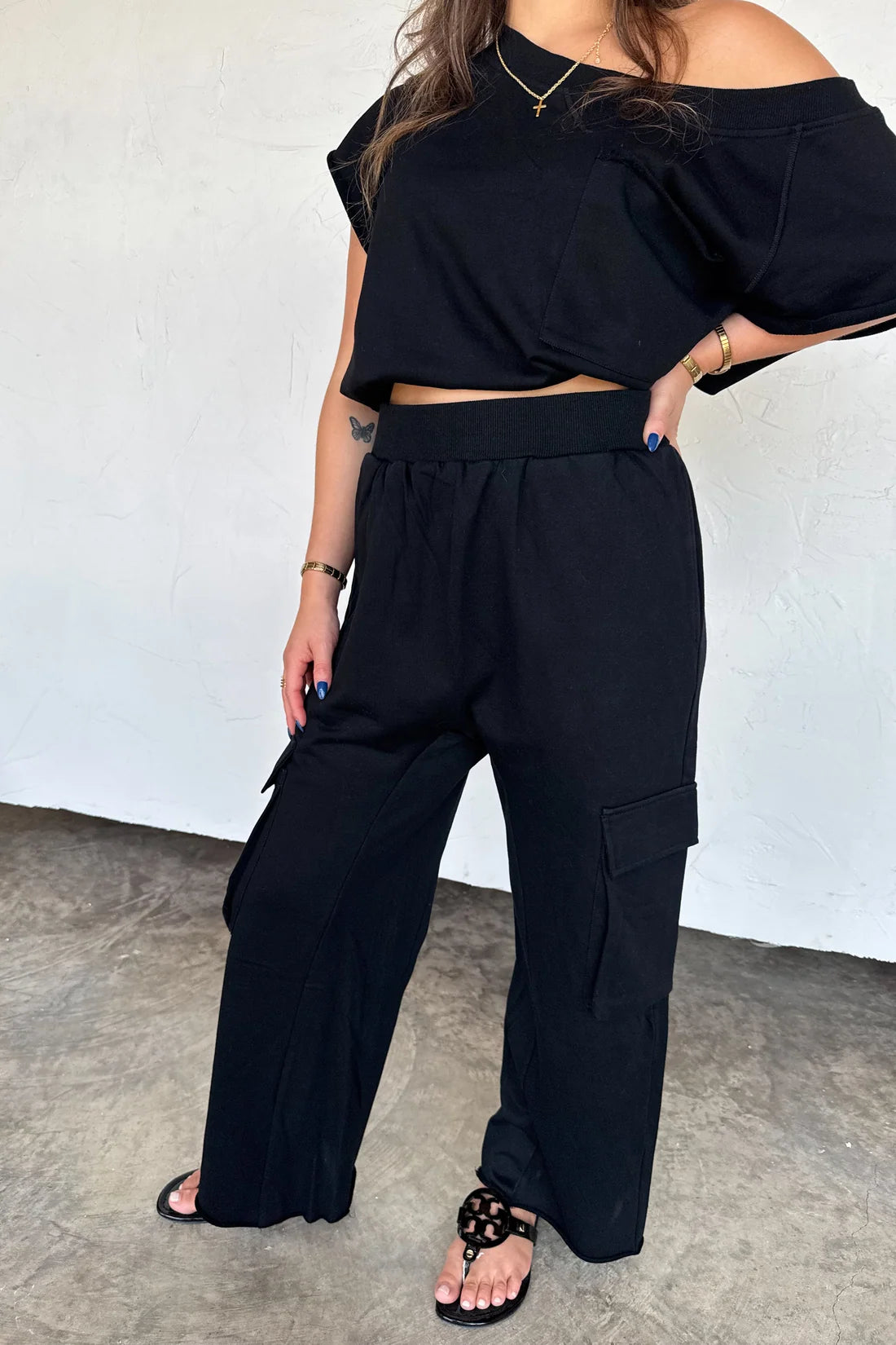 Terry Lounge Set in Black