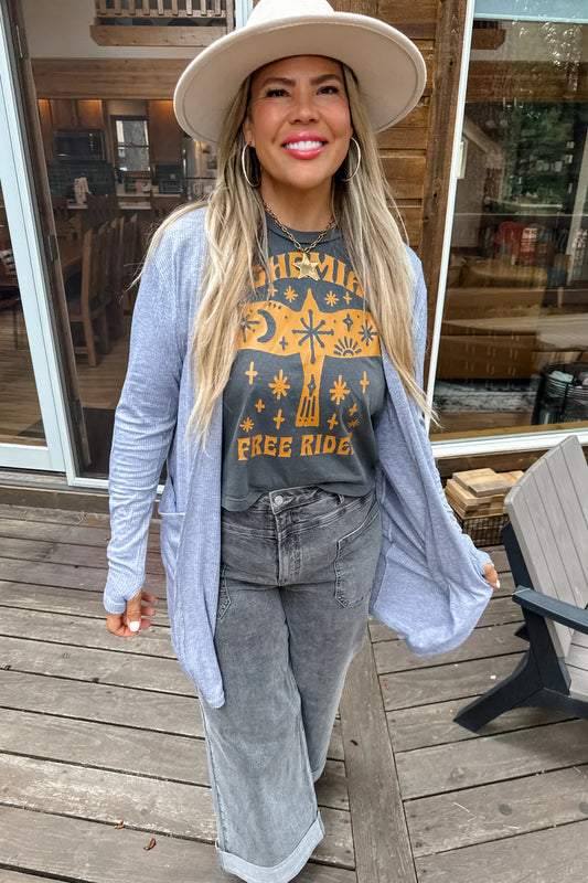 Heather Gray Ribbed Cardigan [[PRE-ORDER]]