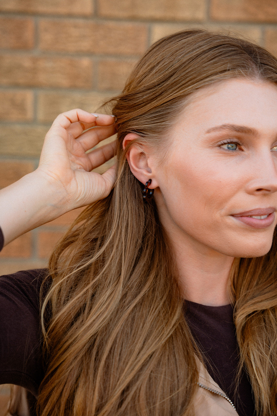 Flora Mini Hoops - Amber Dot