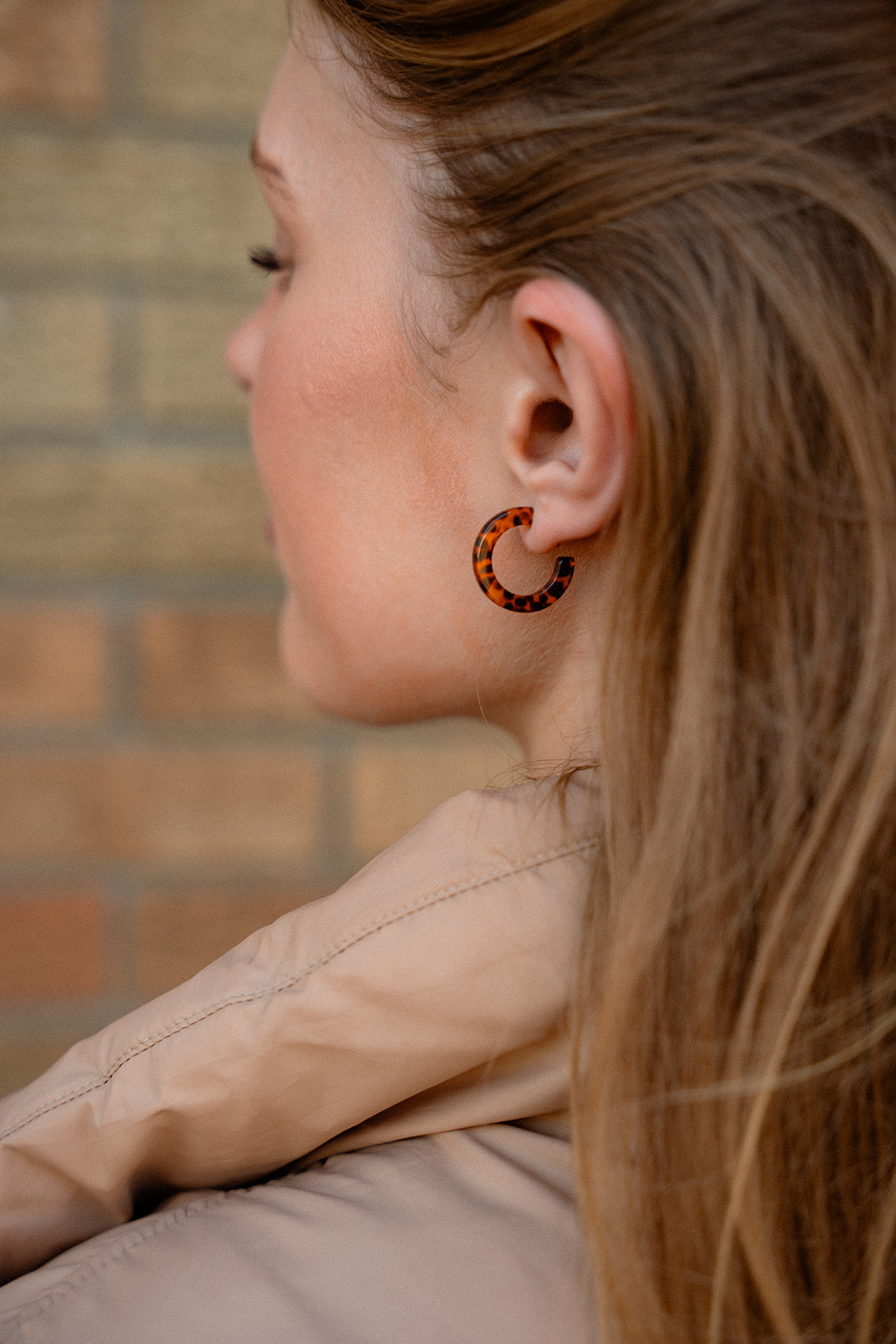 Micro Hoops - Amber Dot