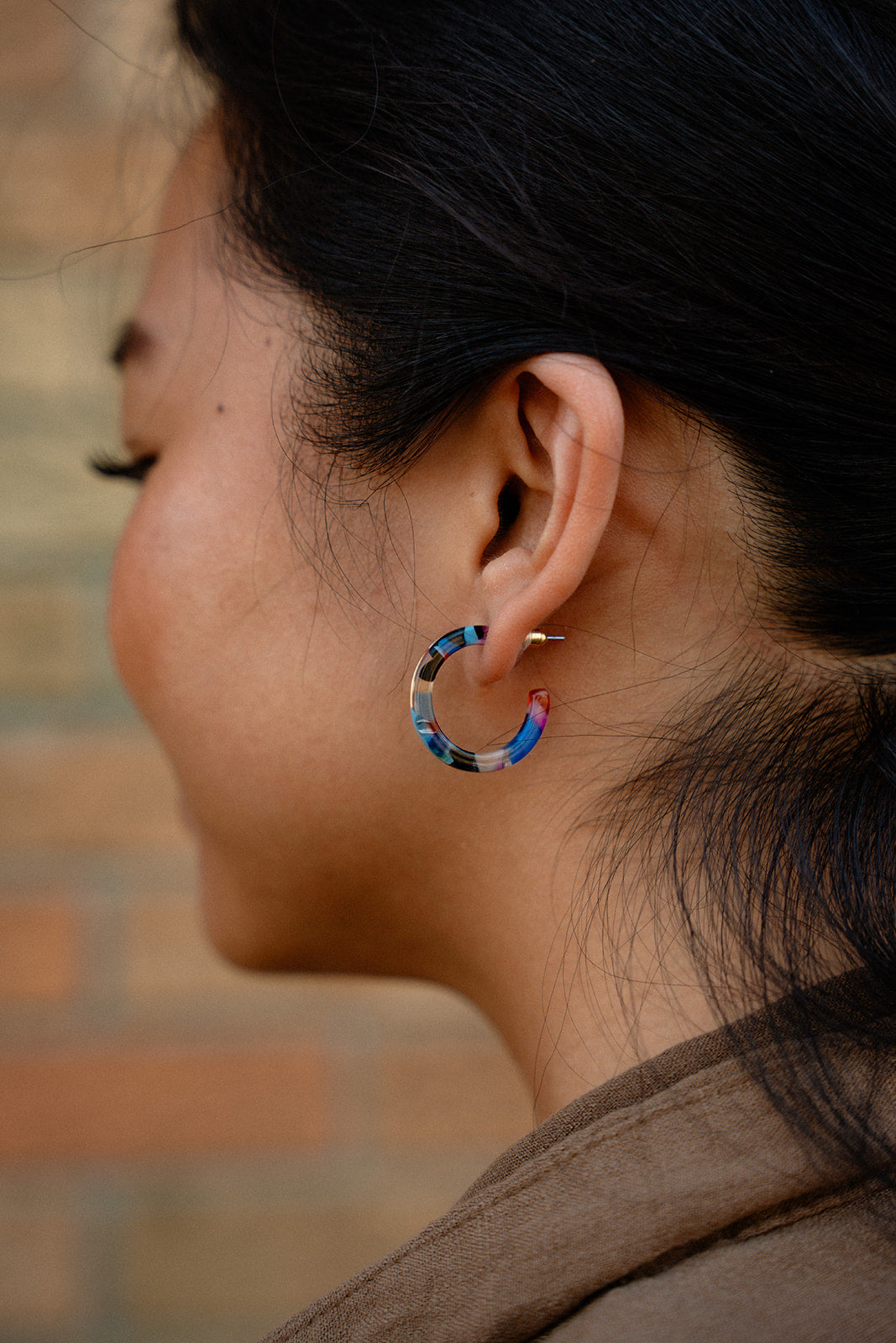 Cam Mini Hoops - Moody Mosaic