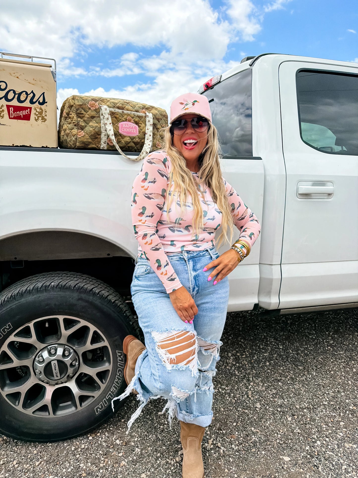 Hunting Mesh Tops Pink Ducks [ETA August]