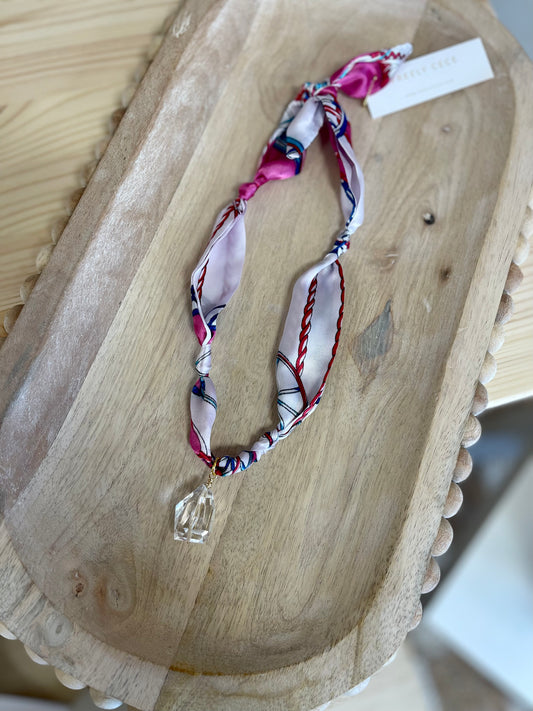 Crystal Pendant Trendy Scarf Necklace