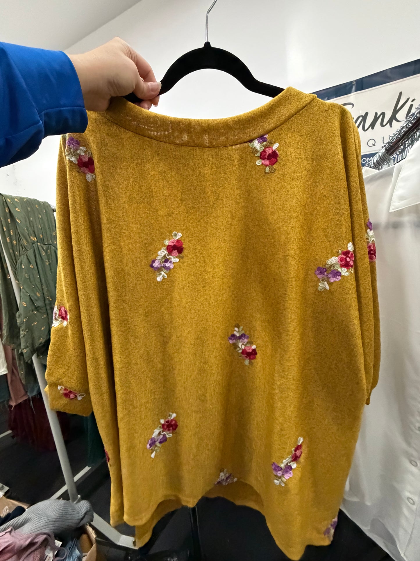 Mustard Poncho Top - L