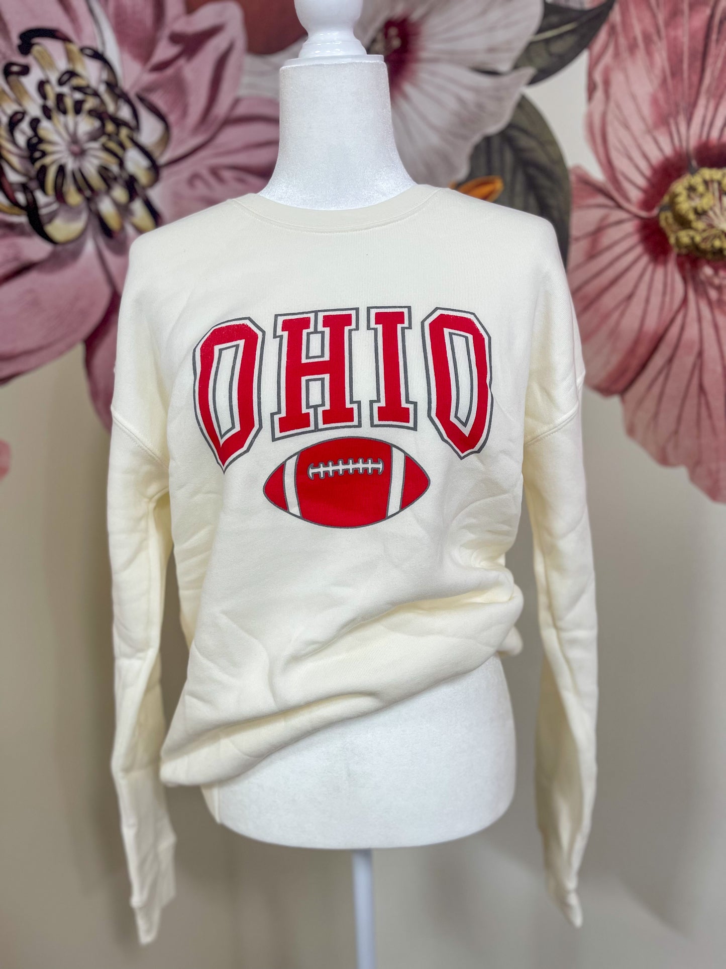 Cream Ohio Football Graphic Sweatshirt