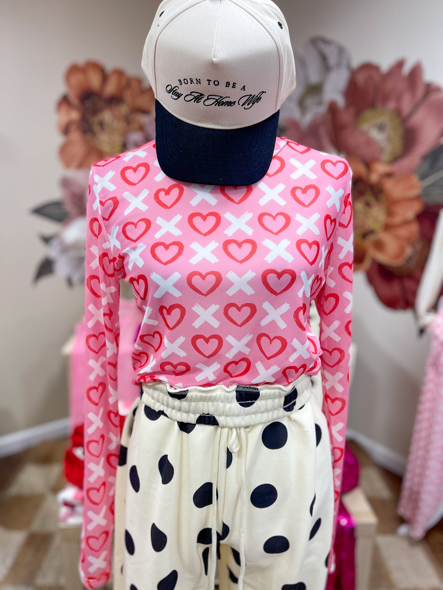 XO Valentine Mesh Top