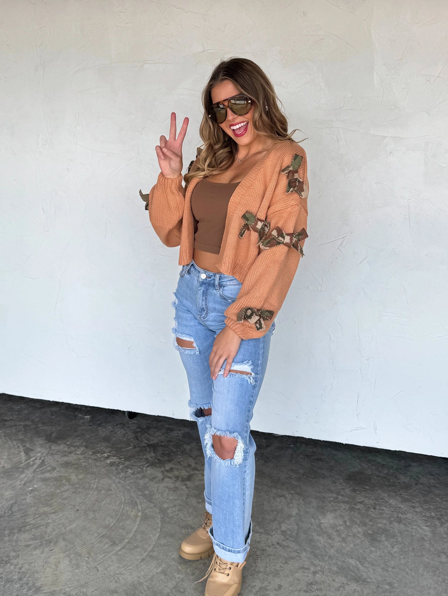 Sloane Bow Knit Cardigan Pumpkin Spice [[PRE-ORDER]]