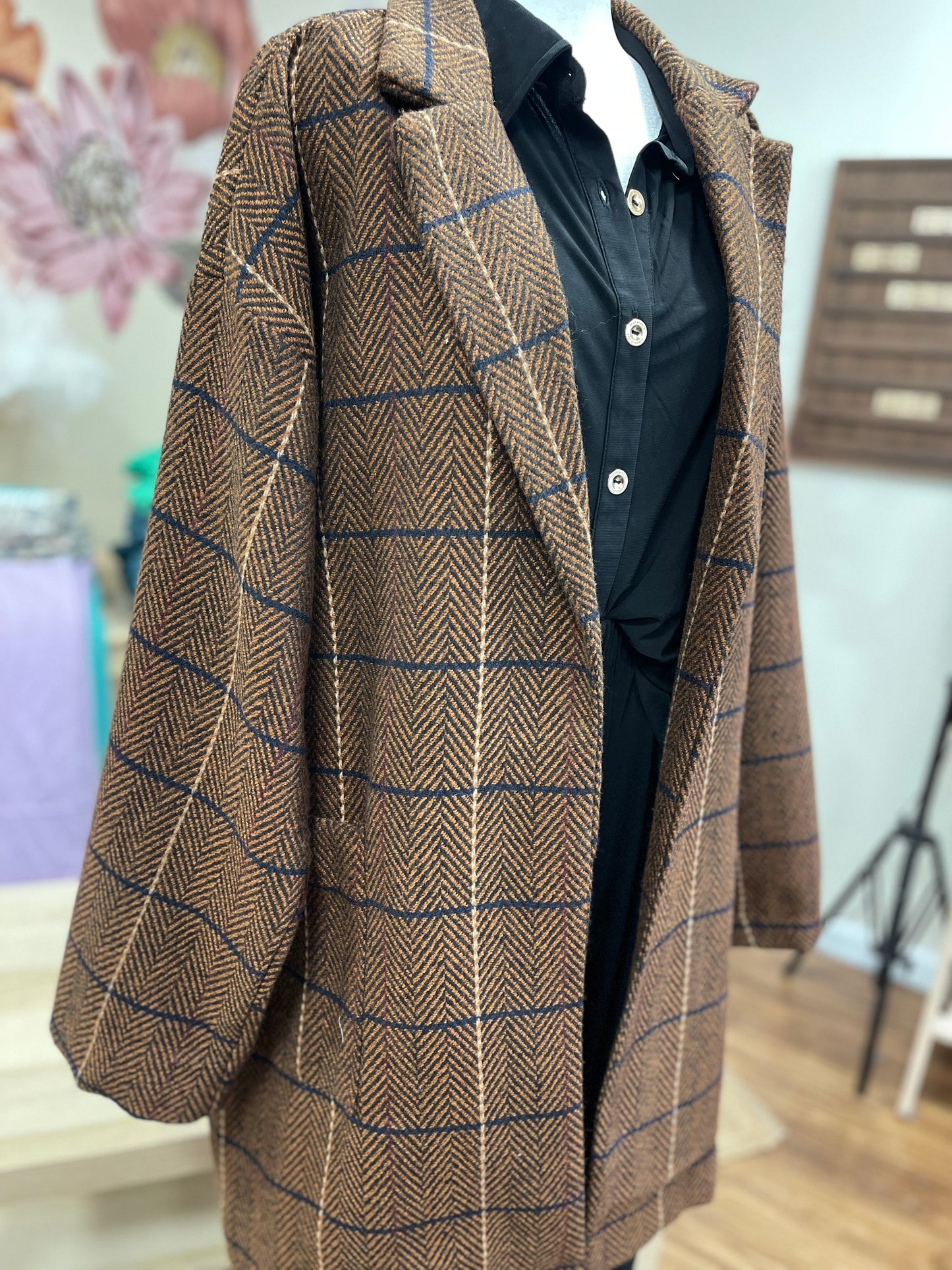 FINAL SALE * Plaid Pocket Coat