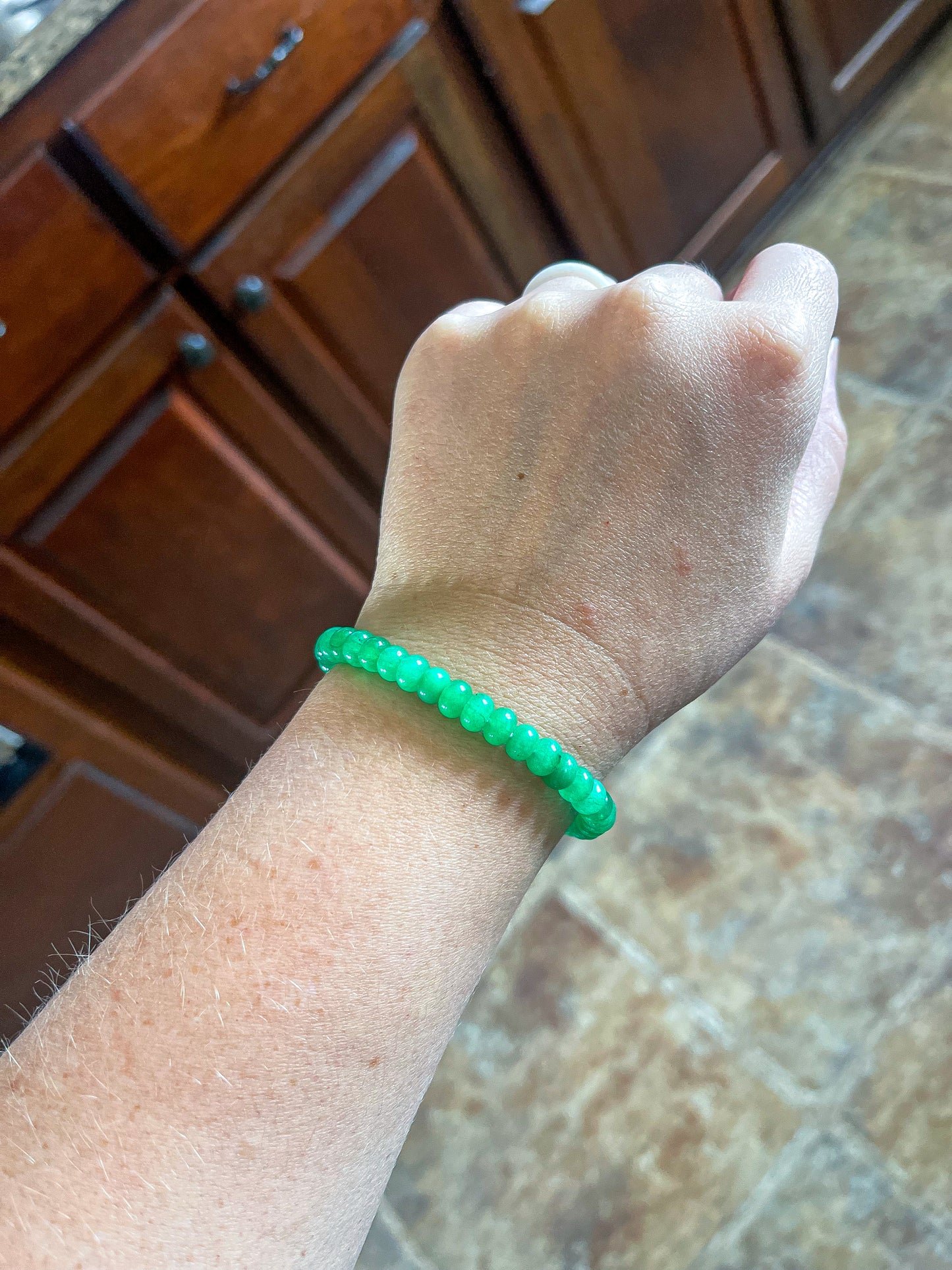 Natural Stone Bracelet with Toggle Clasp • Green