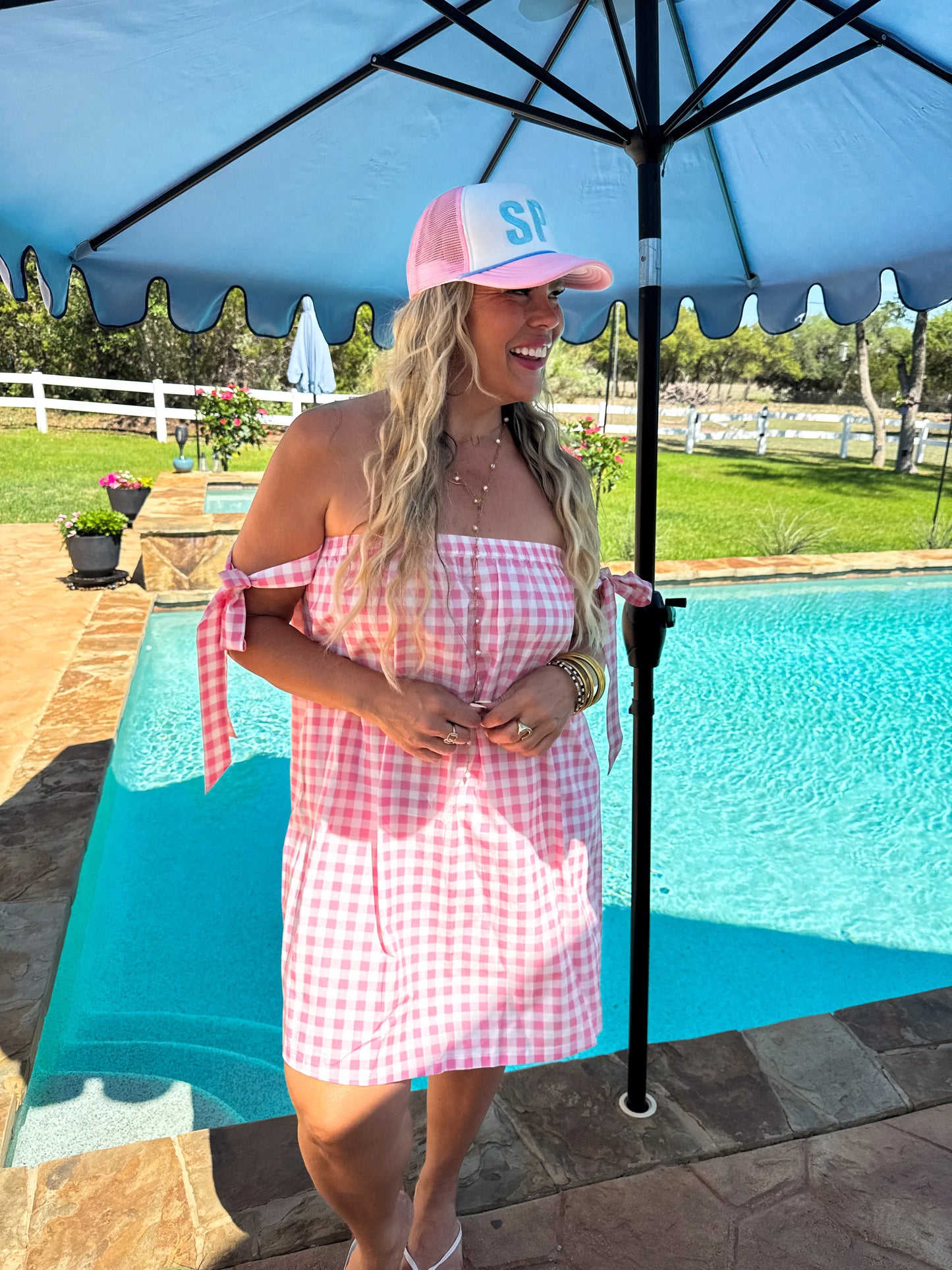 Boardwalk Babe Dress Pink Gingham [[PRE-ORDER]]