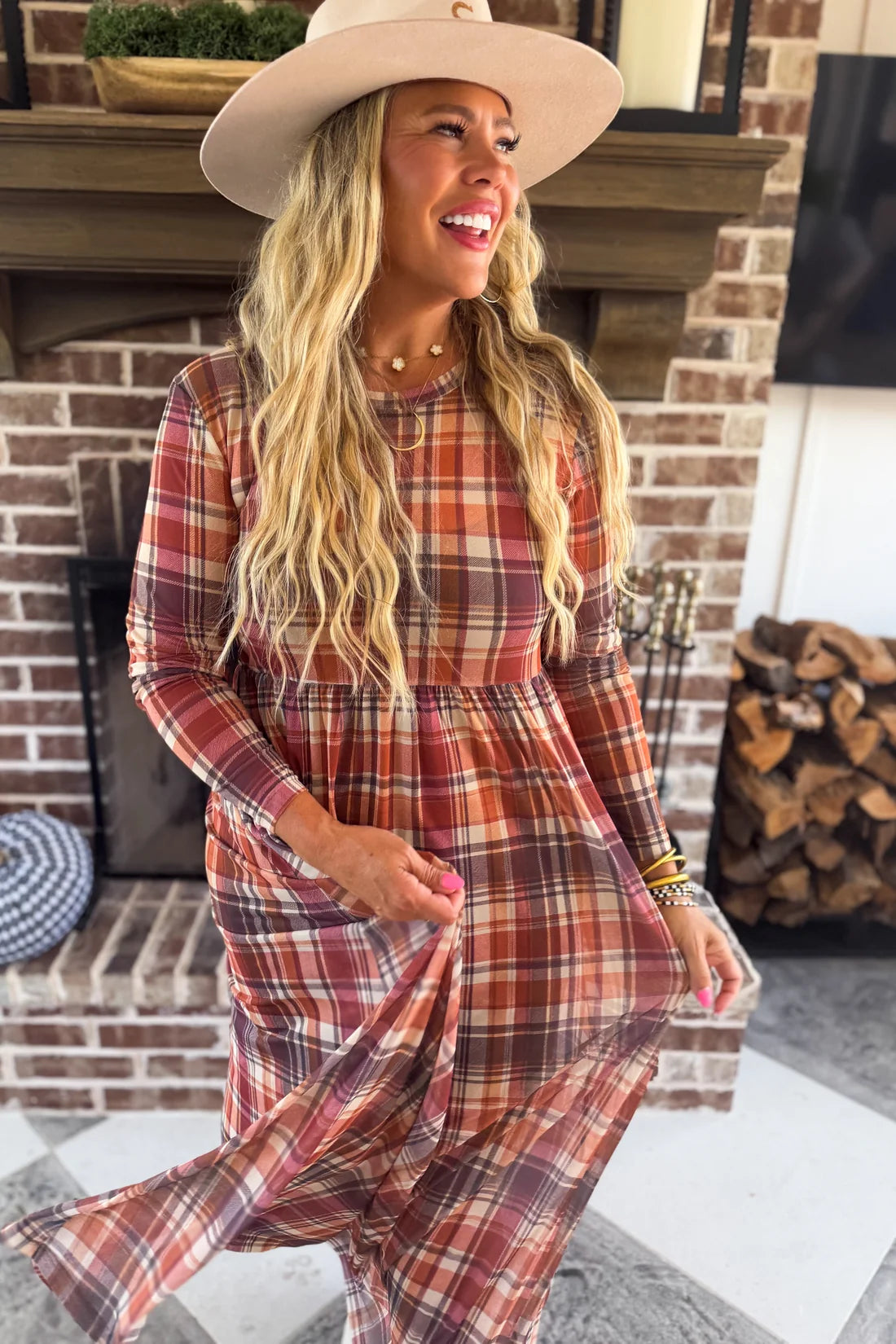Countryside Mesh Dress on Plaid