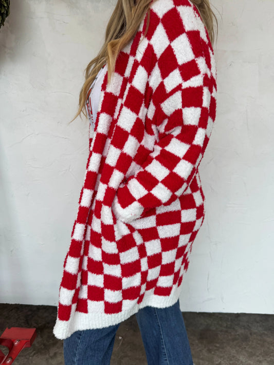 Red Checker Cloud Cardigan [[PRE-ORDER]]