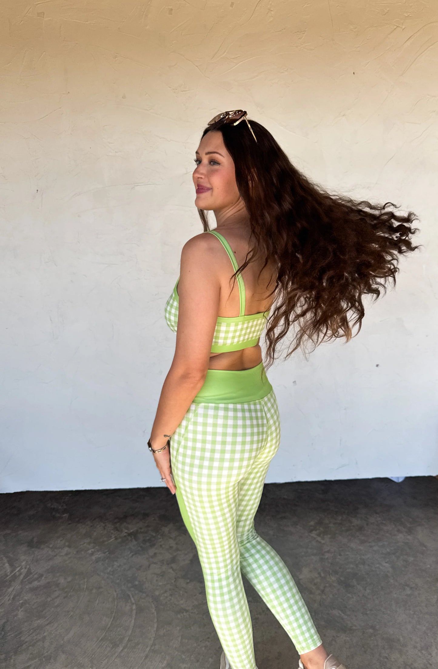 Green Gingham On the Go Leggings [[PRE-ORDER]]