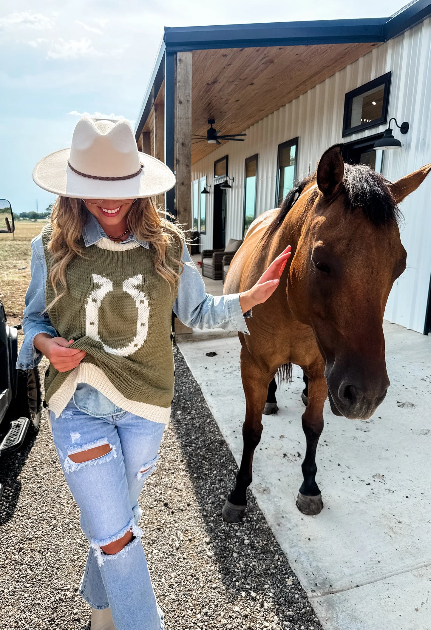 High Class Country Sweater Vest in Olive [[PRE-ORDER]]