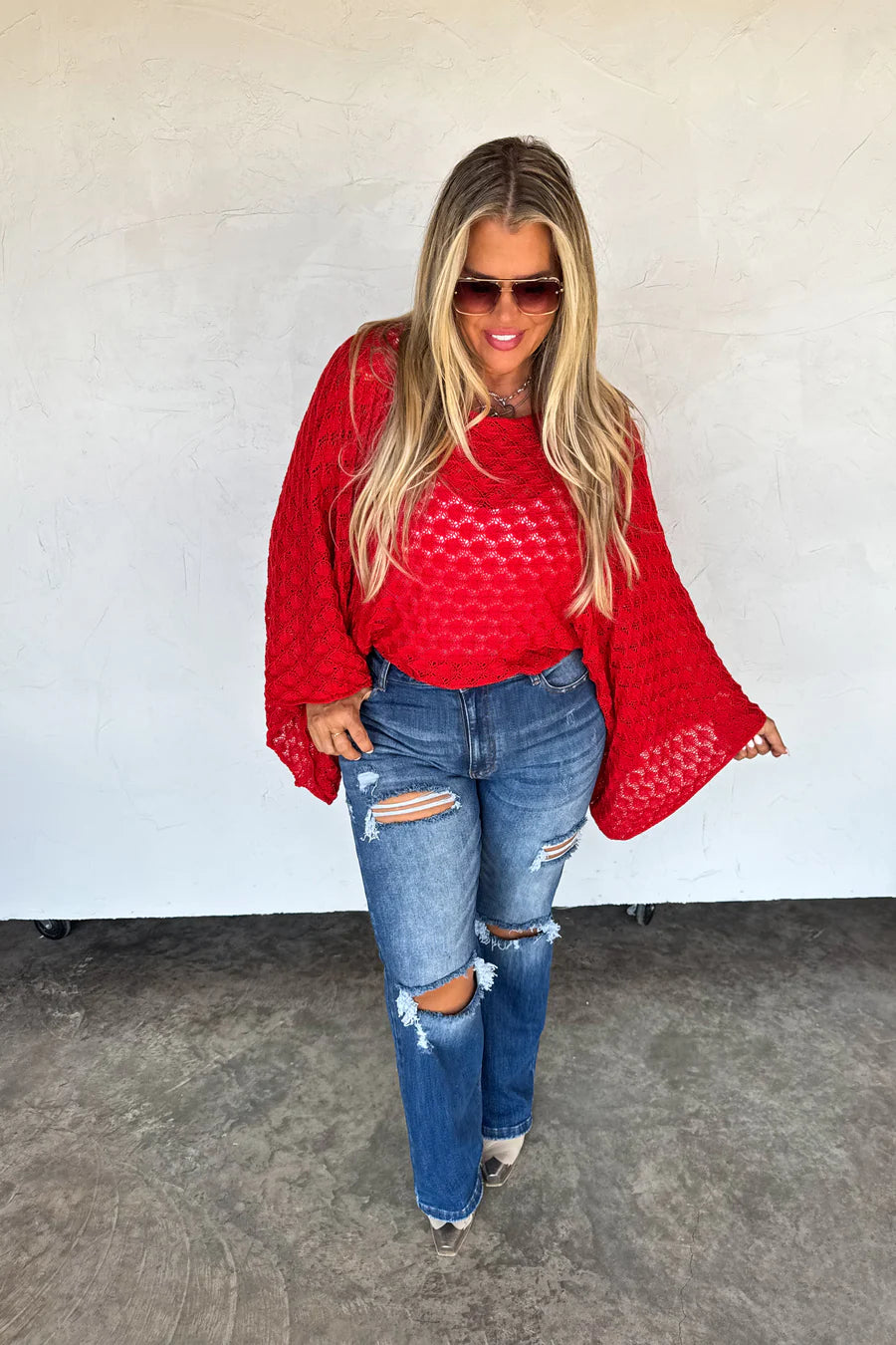 Winter Free Spirit Bell Top in Red [[PRE-ORDER ETA end of December]]