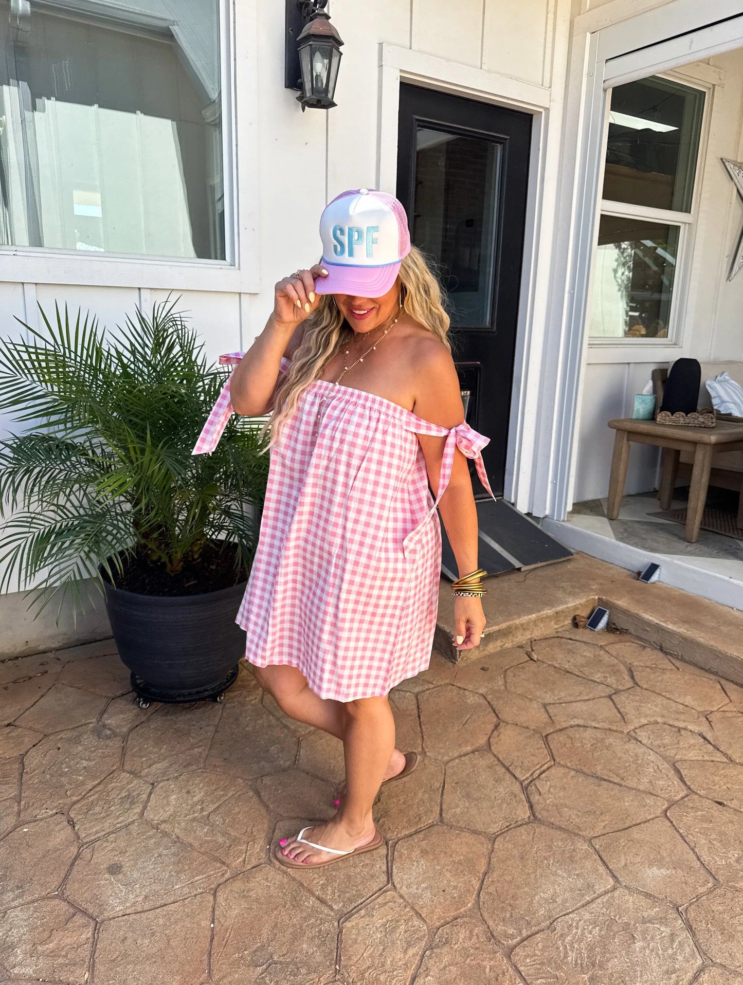 Boardwalk Babe Dress Pink Gingham [[PRE-ORDER]]