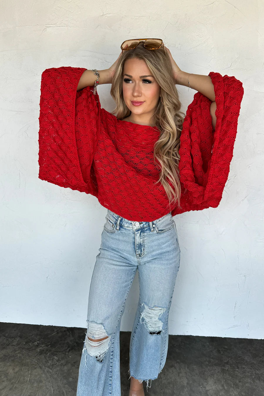 Winter Free Spirit Bell Top in Red [[PRE-ORDER ETA end of December]]