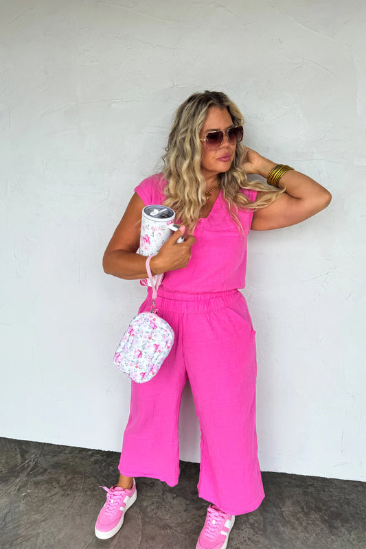 Laura Crop Pant Set Pink [[PRE-ORDER]]