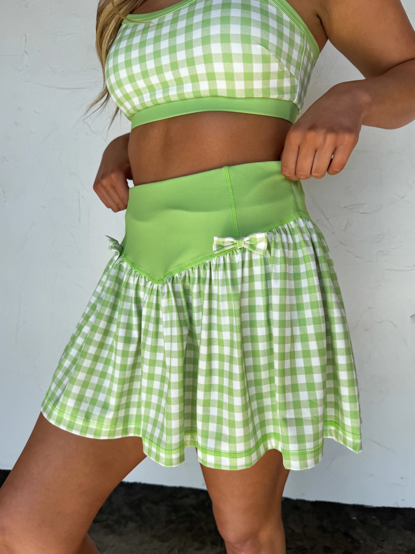 Green Gingham Everyday Motion Tennis Skort [[PRE-ORDER]]