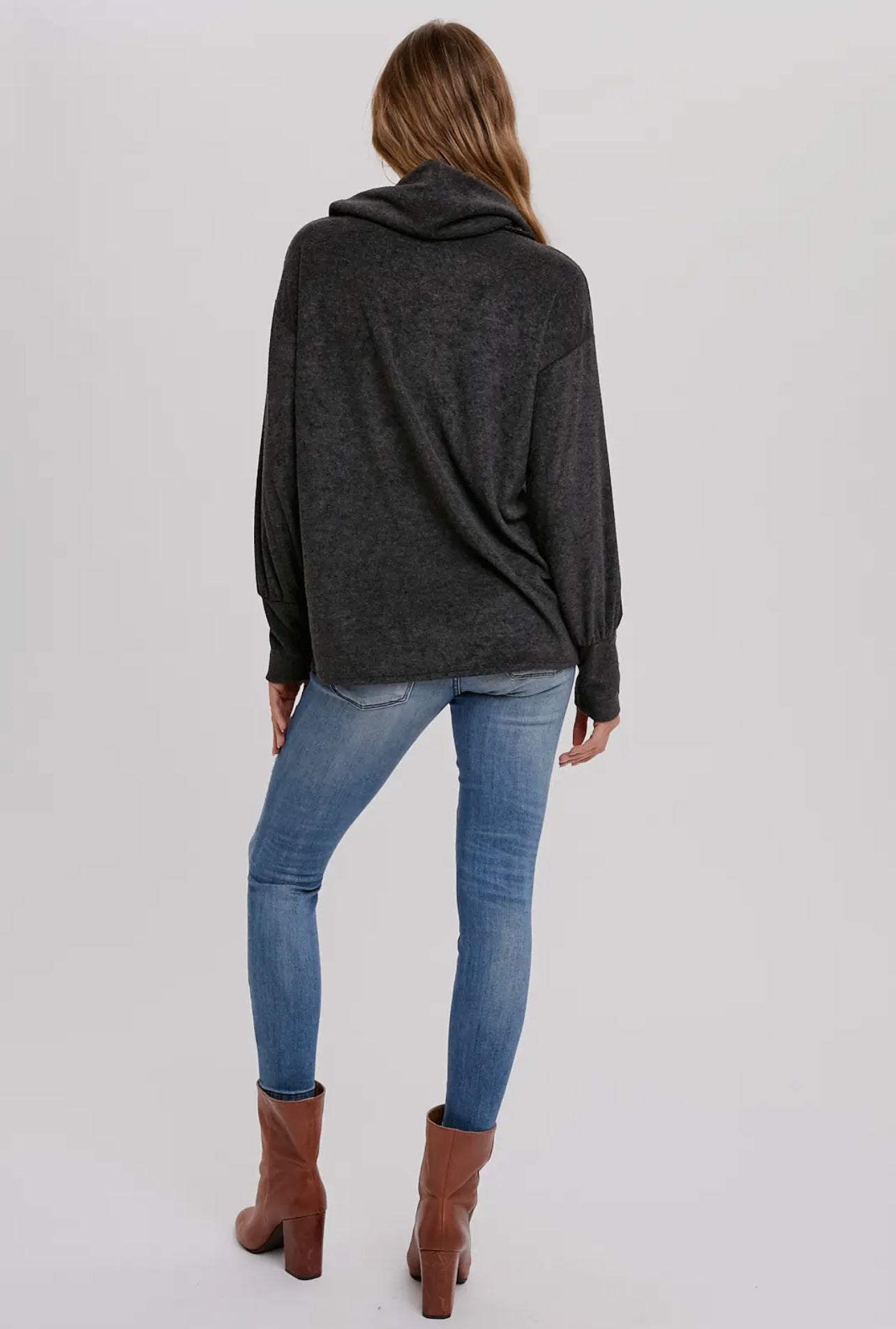 Terry Cowl Neck Pullover