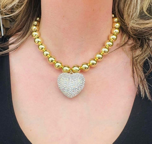 Silver Crush Chunky Heart Necklace