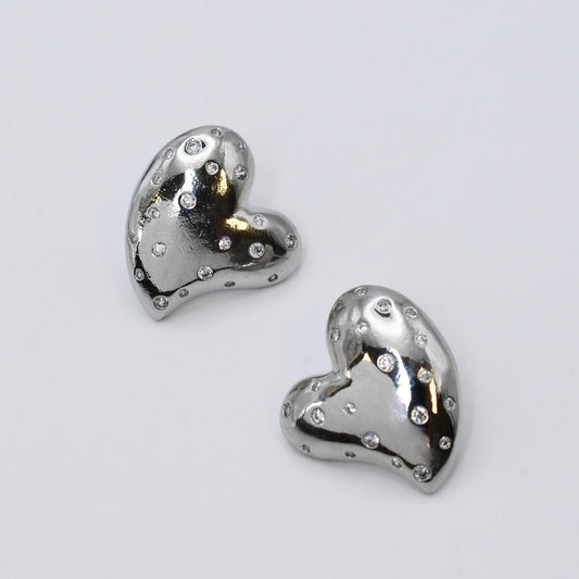 Sweetheart Dots Silver Studs