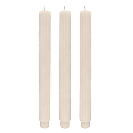 Fluted Taper Candles - Set of 3