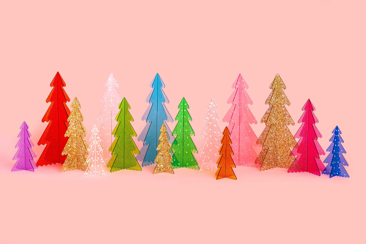 Pearl Confetti Acrylic Trees