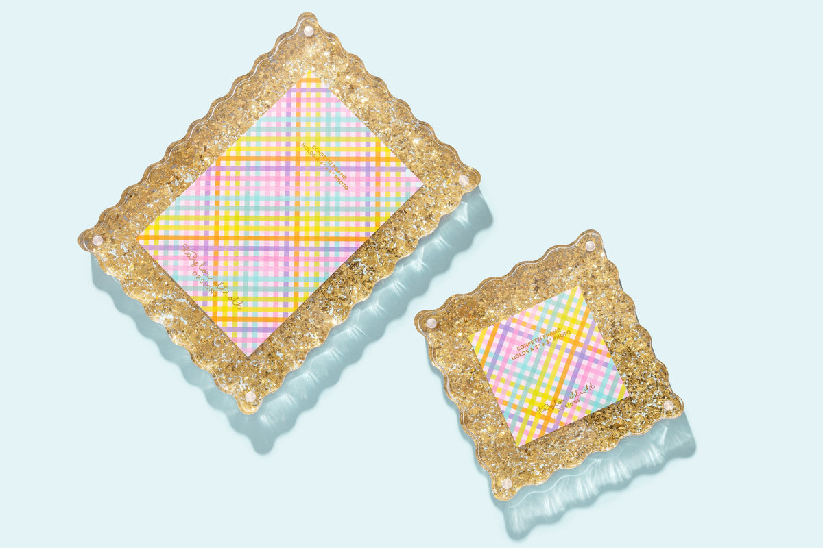 Gold Confetti Frame Medium