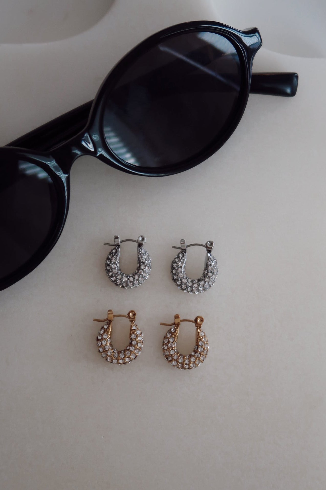 SMALL DIAMOND HOOPS